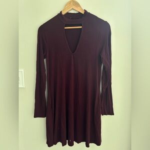Burgundy Long Sleeve Dress